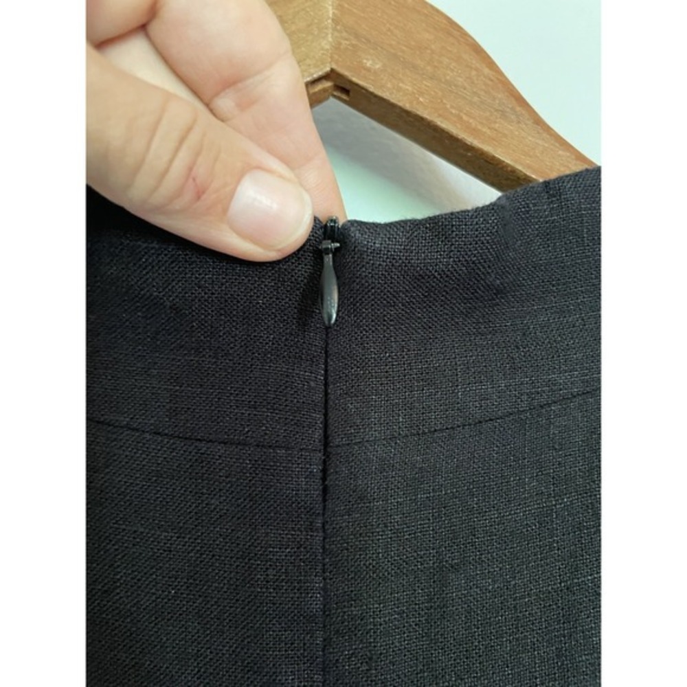 Sara Campbell Mockneck Linen Sleeveless Black Dress.‎ Size Medium. Made In USA. - Picture 7 of 10